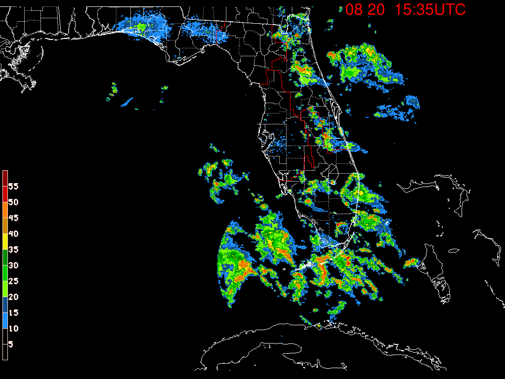 Florida Radar Recording From SFWMD for Invest 91L (Aug 2023)
