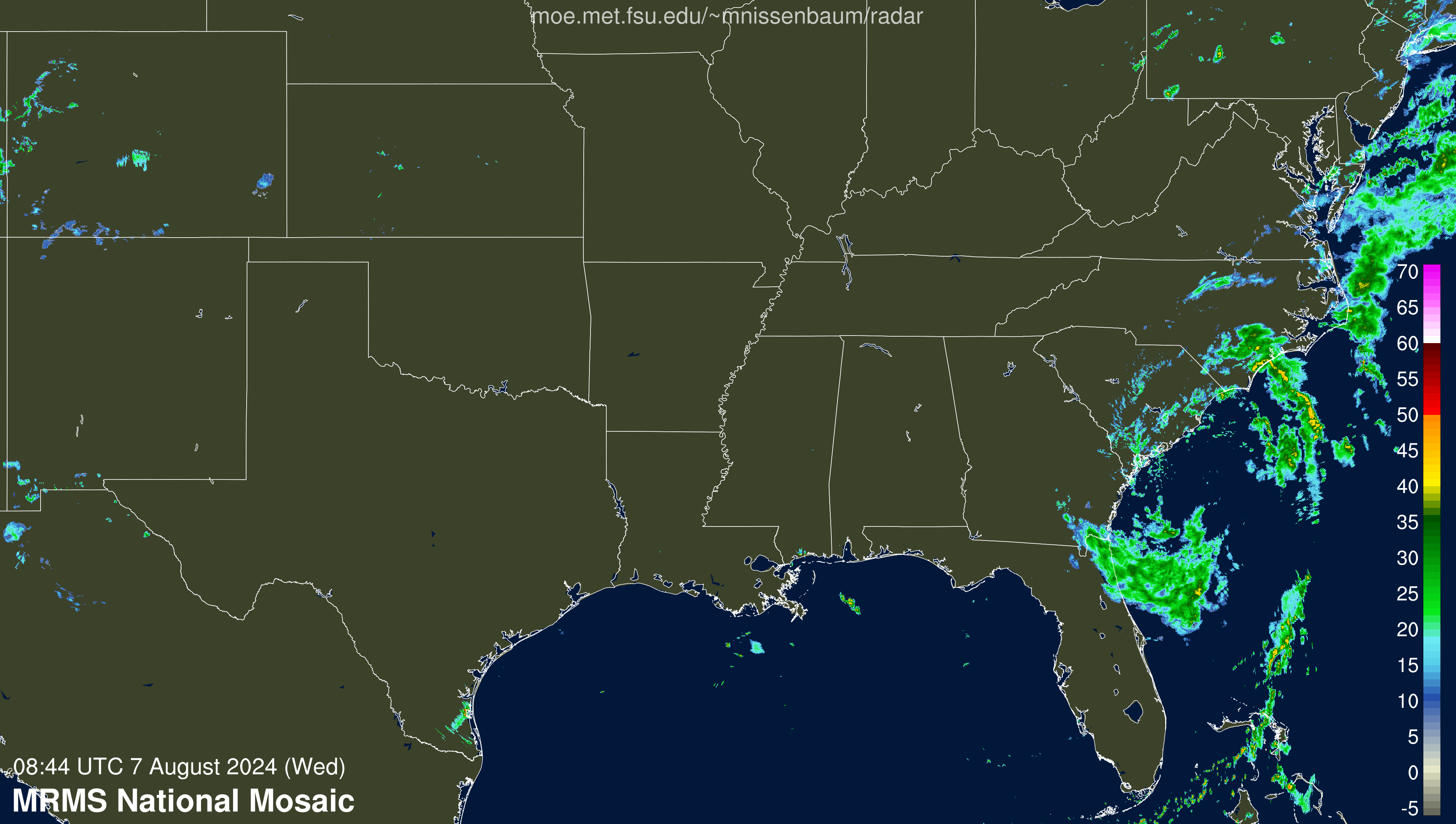 SE Radar Recording of Debby (2024) Approach