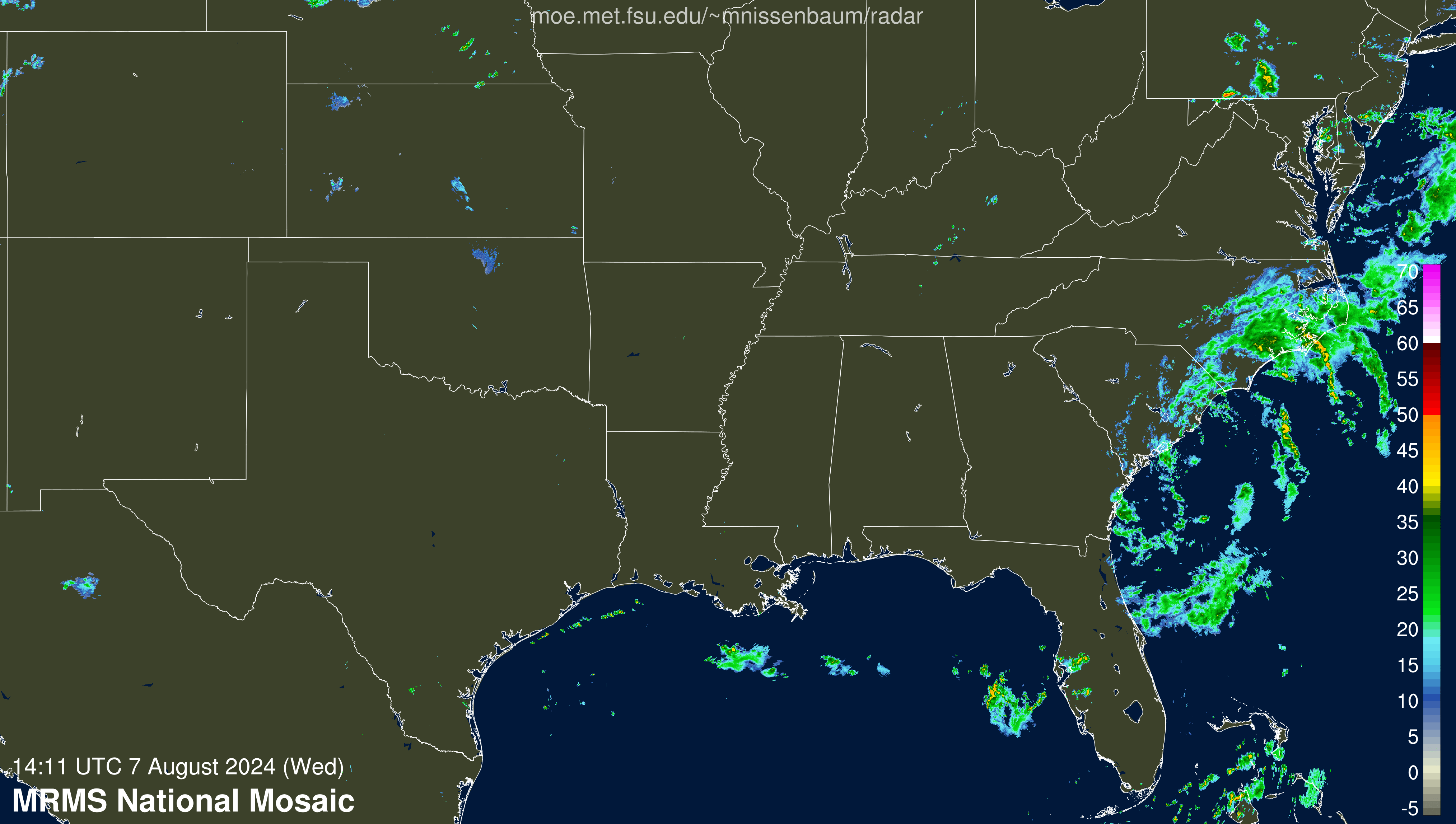 SE Radar Recording of Debby (2024) Approach