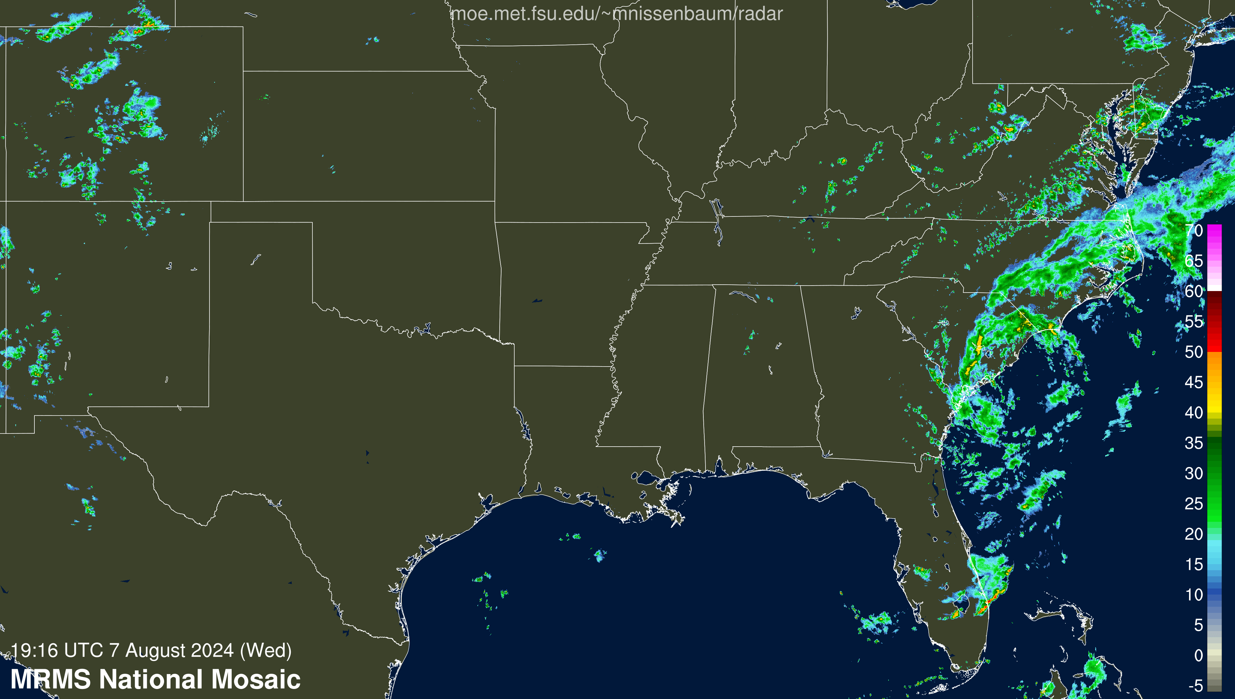 SE Radar Recording of Debby (2024) Approach