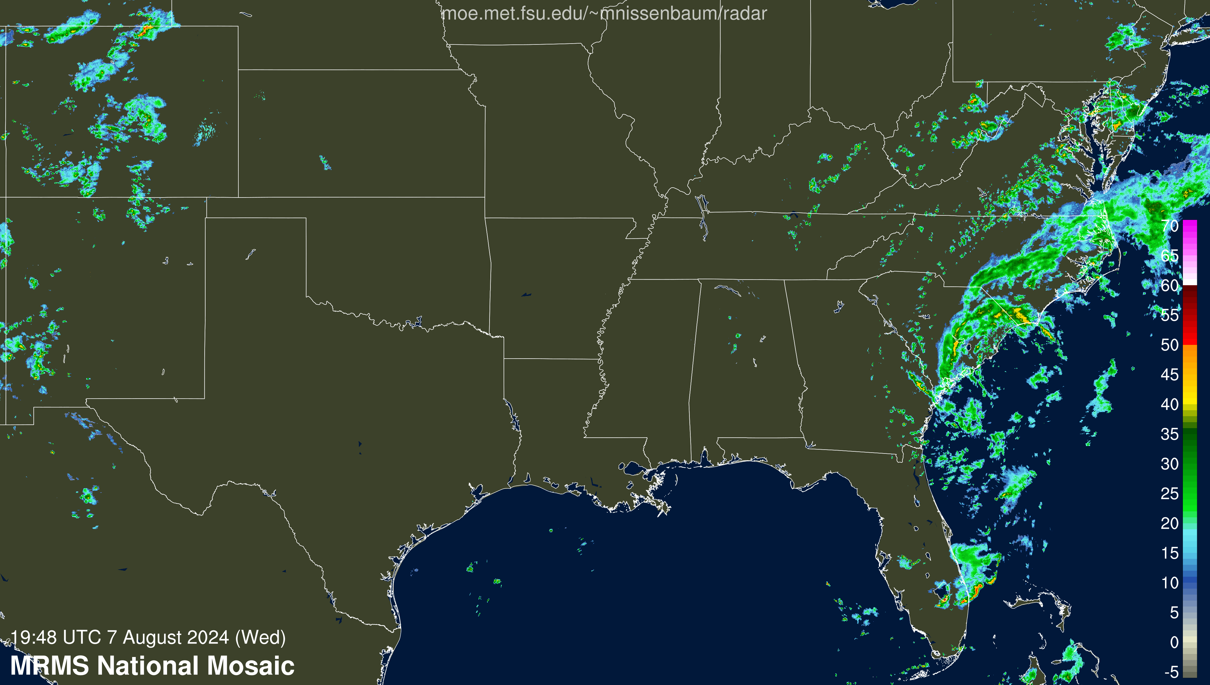 SE Radar Recording of Debby (2024) Approach