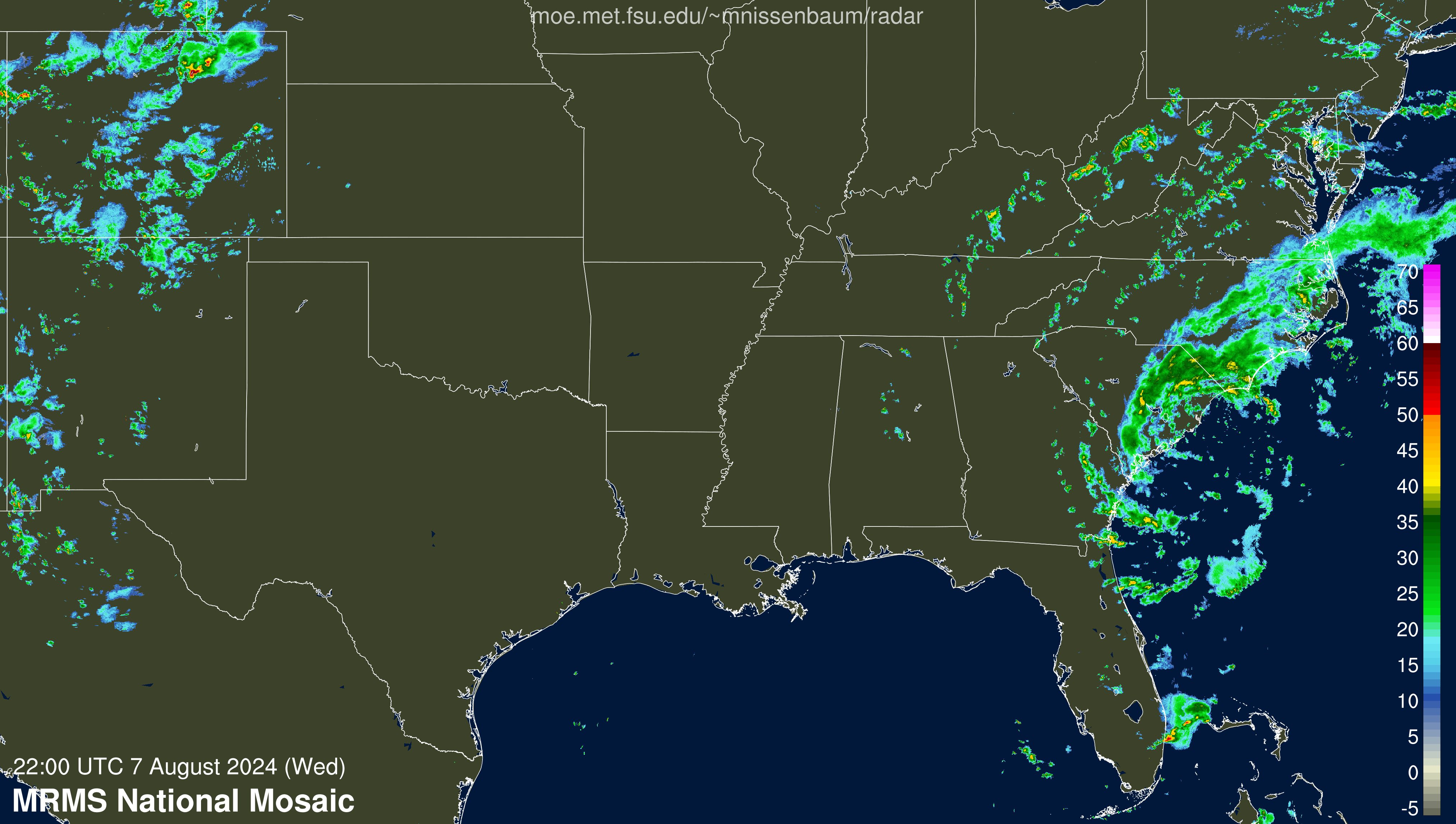 SE Radar Recording of Debby (2024) Approach