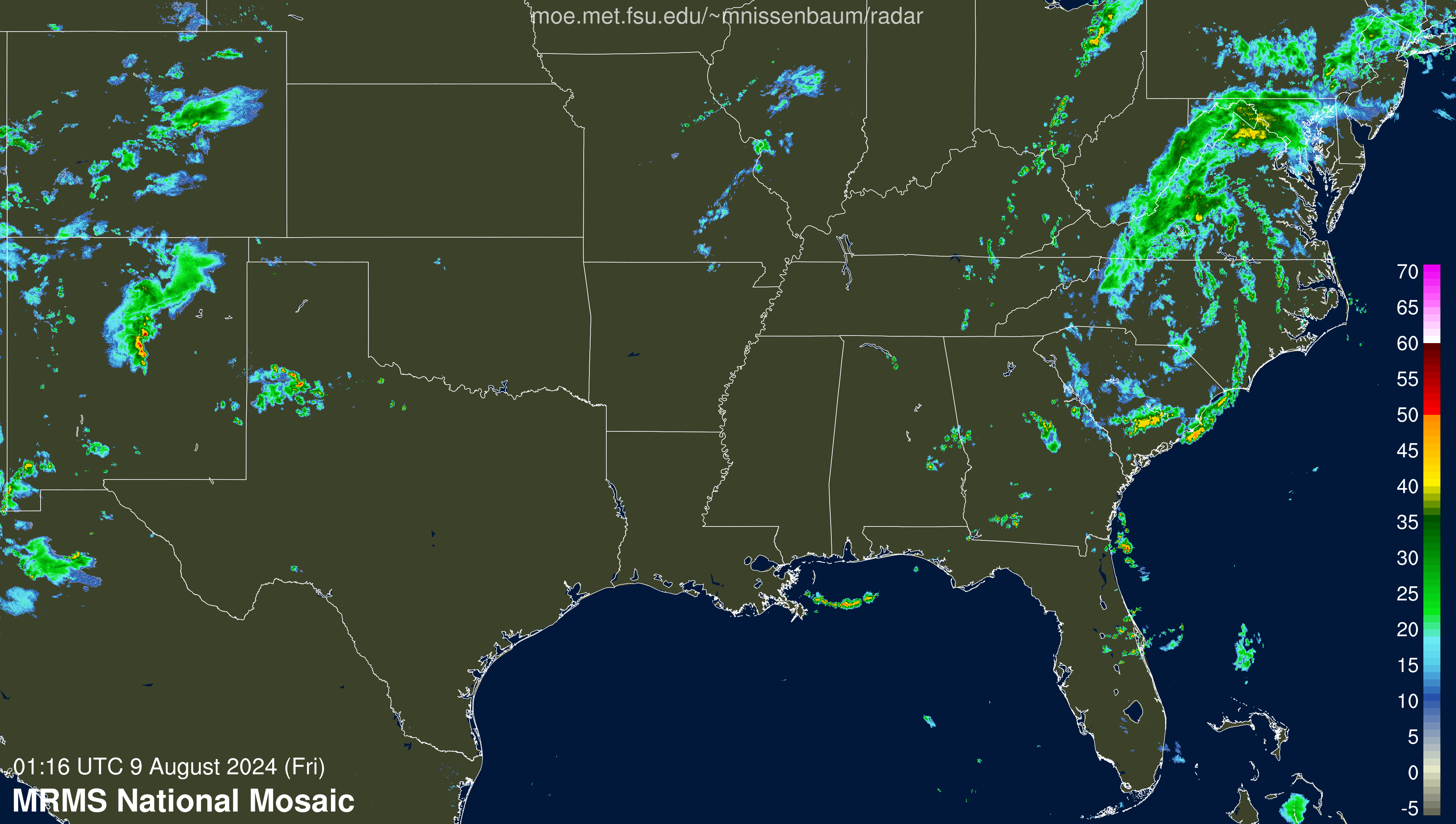 SE Radar Recording of Debby (2024) Approach