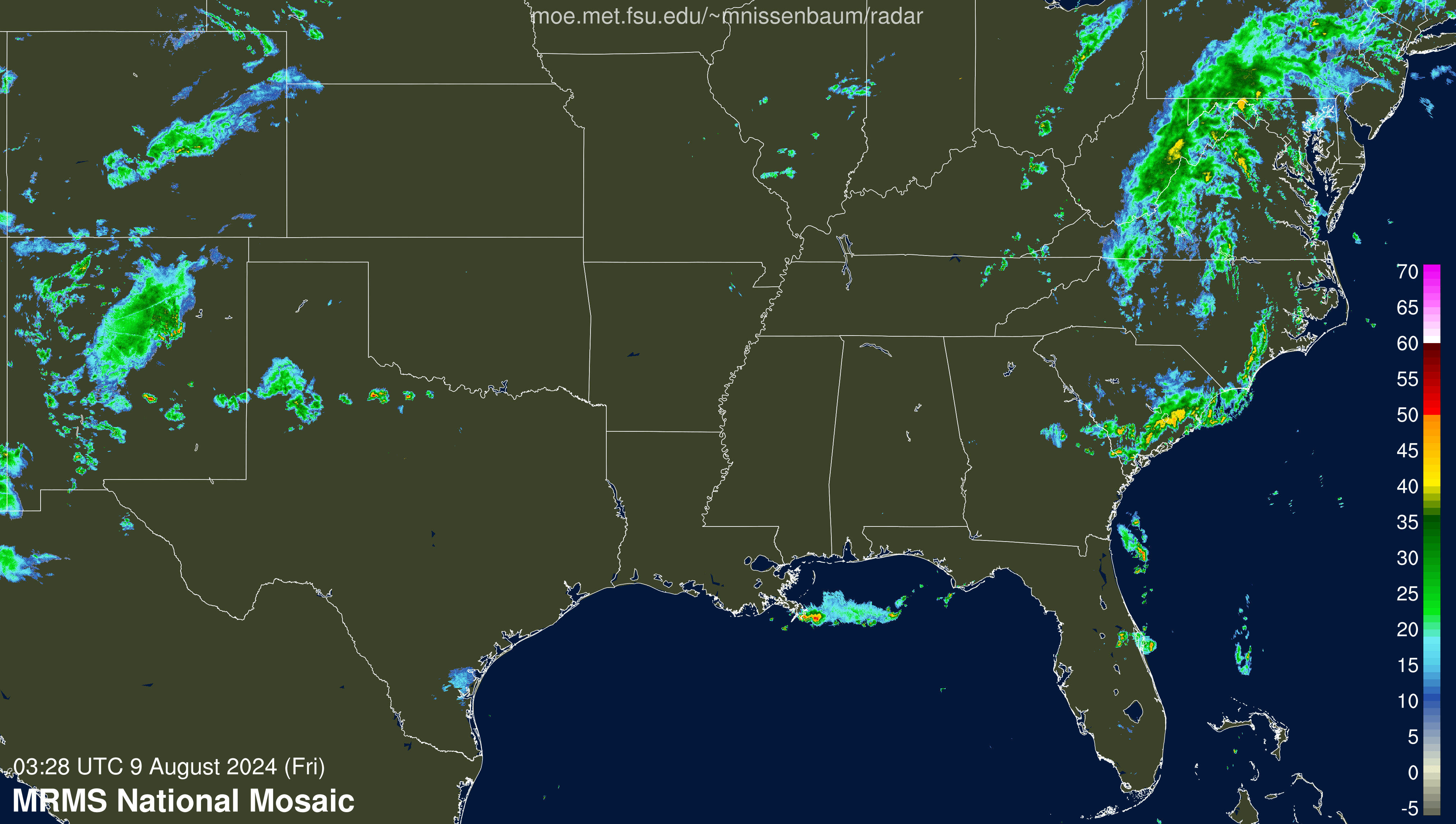SE Radar Recording of Debby (2024) Approach