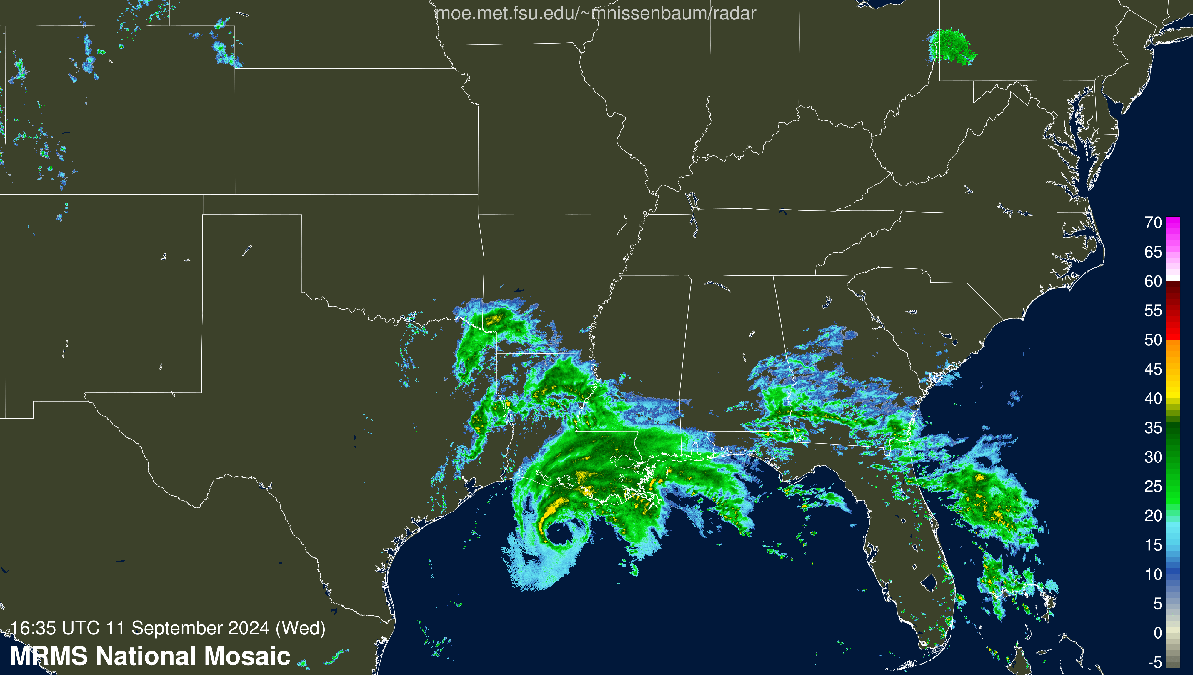 Gulf Radar Recording of Francine (2024) Approach