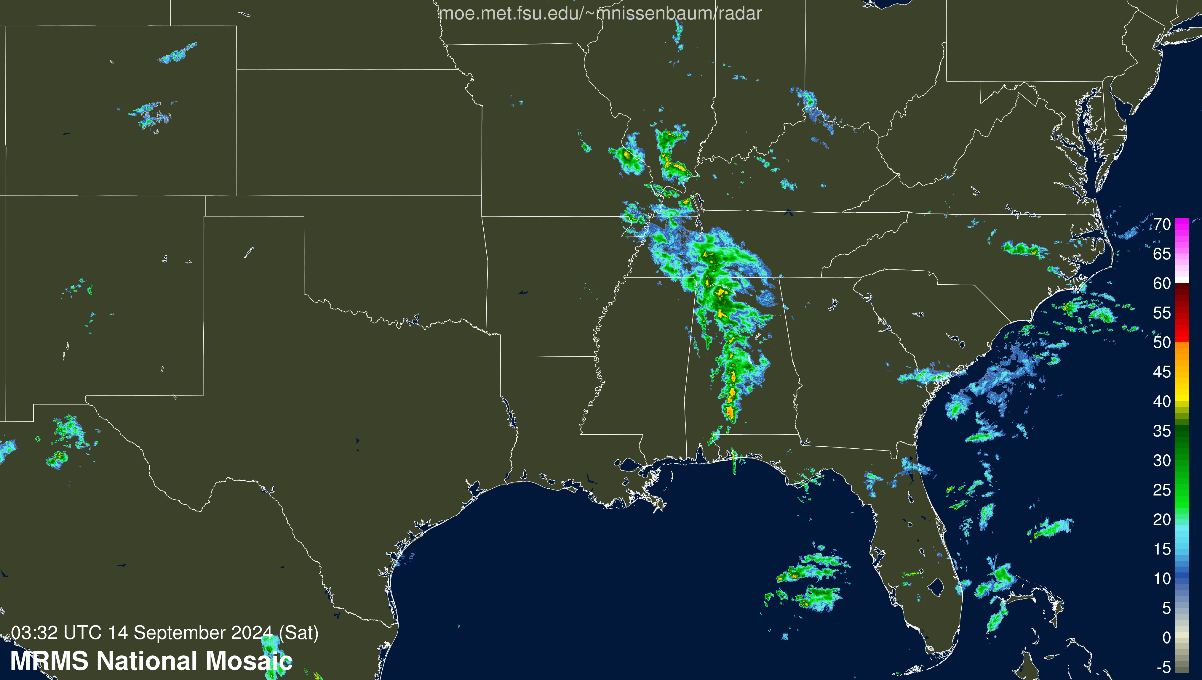 Gulf Radar Recording of Francine (2024) Approach