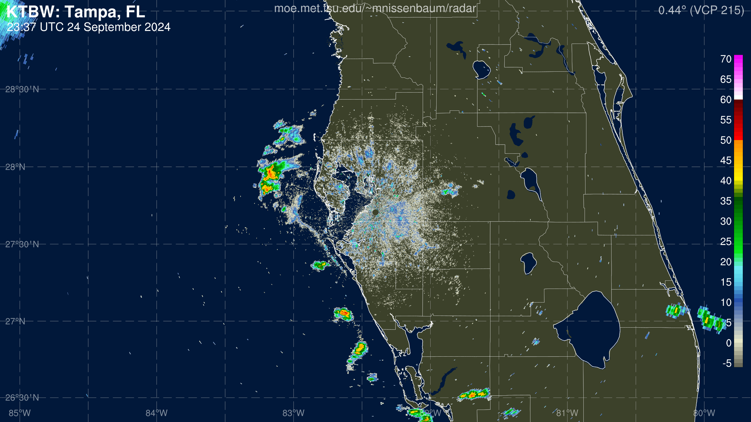 Tampa Radar Recording of Helene (2024) Approach
