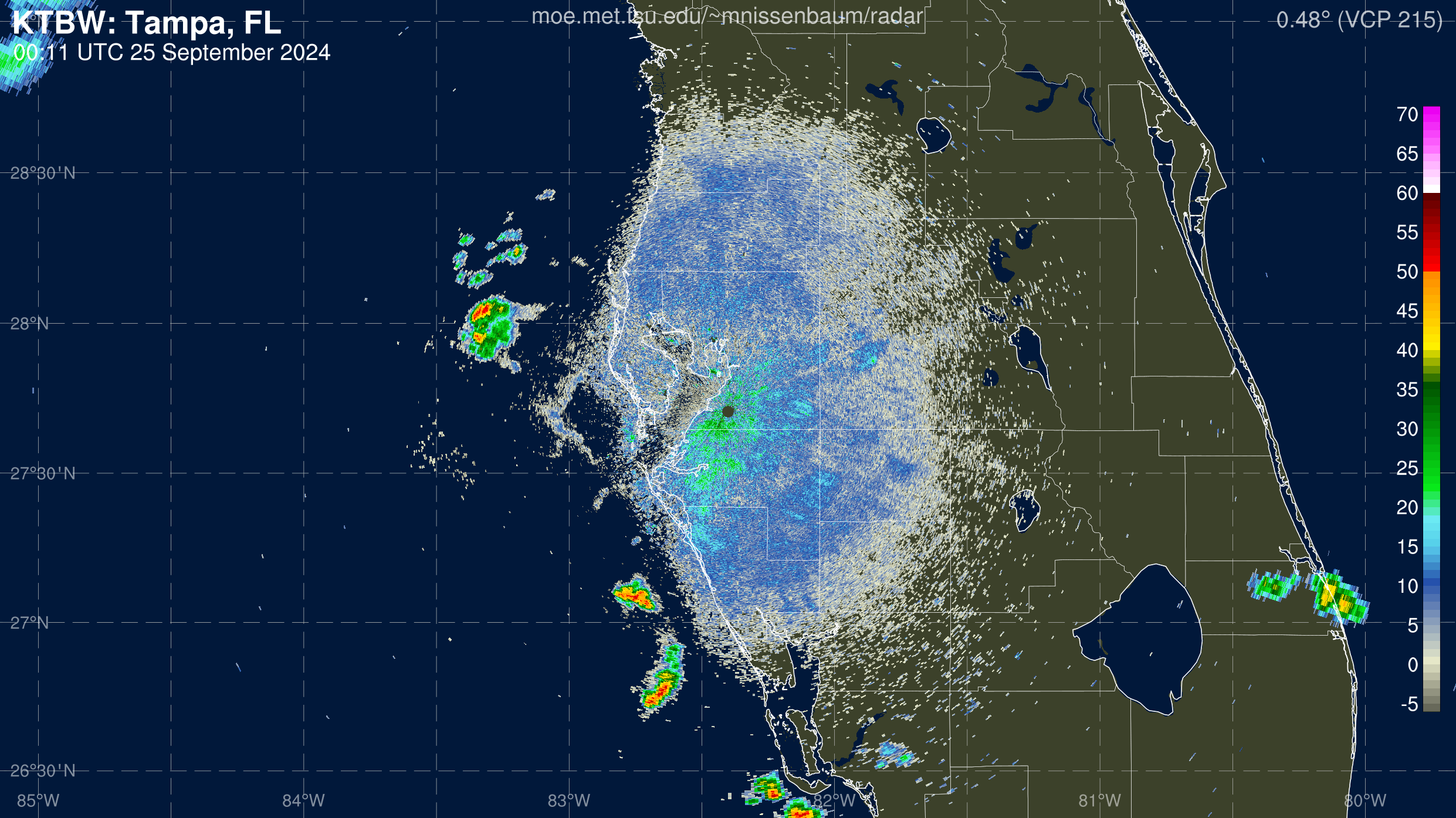 Tampa Radar Recording of Helene (2024) Approach