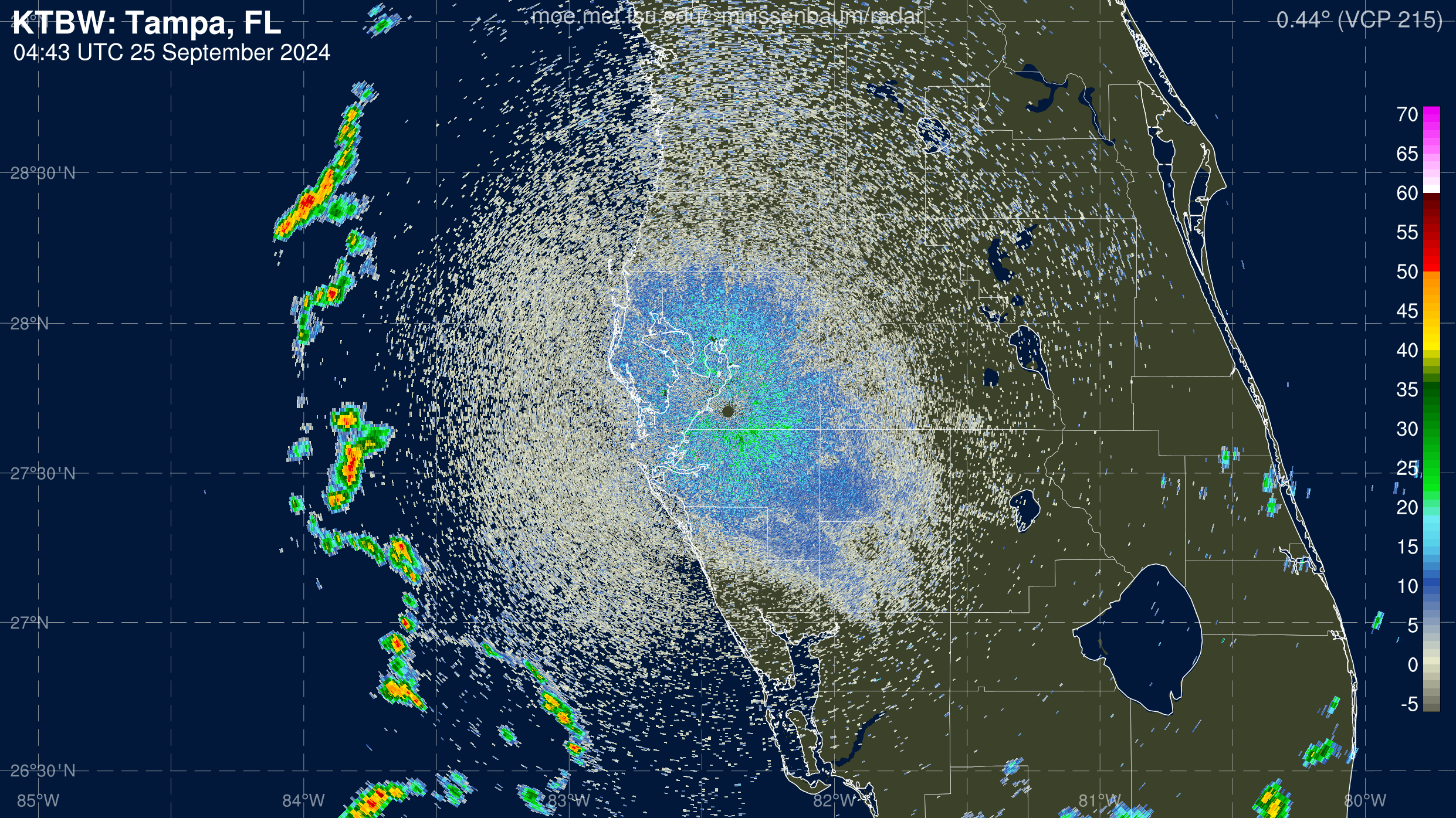 Tampa Radar Recording of Helene (2024) Approach