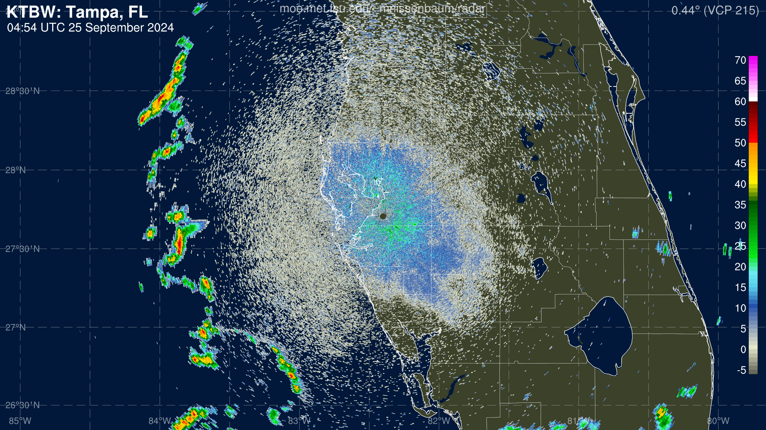 Tampa Radar Recording of Helene (2024) Approach