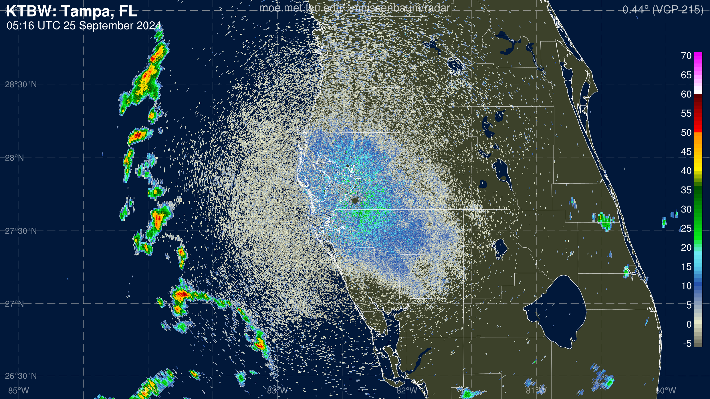 Tampa Radar Recording of Helene (2024) Approach