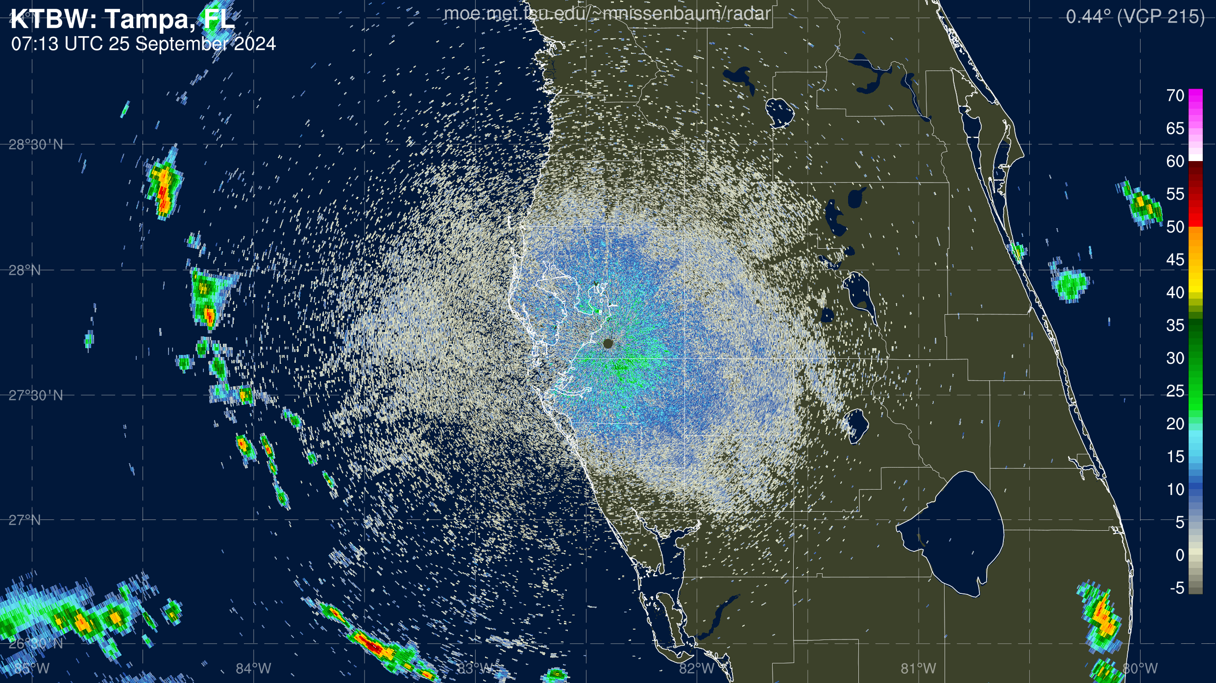 Tampa Radar Recording of Helene (2024) Approach