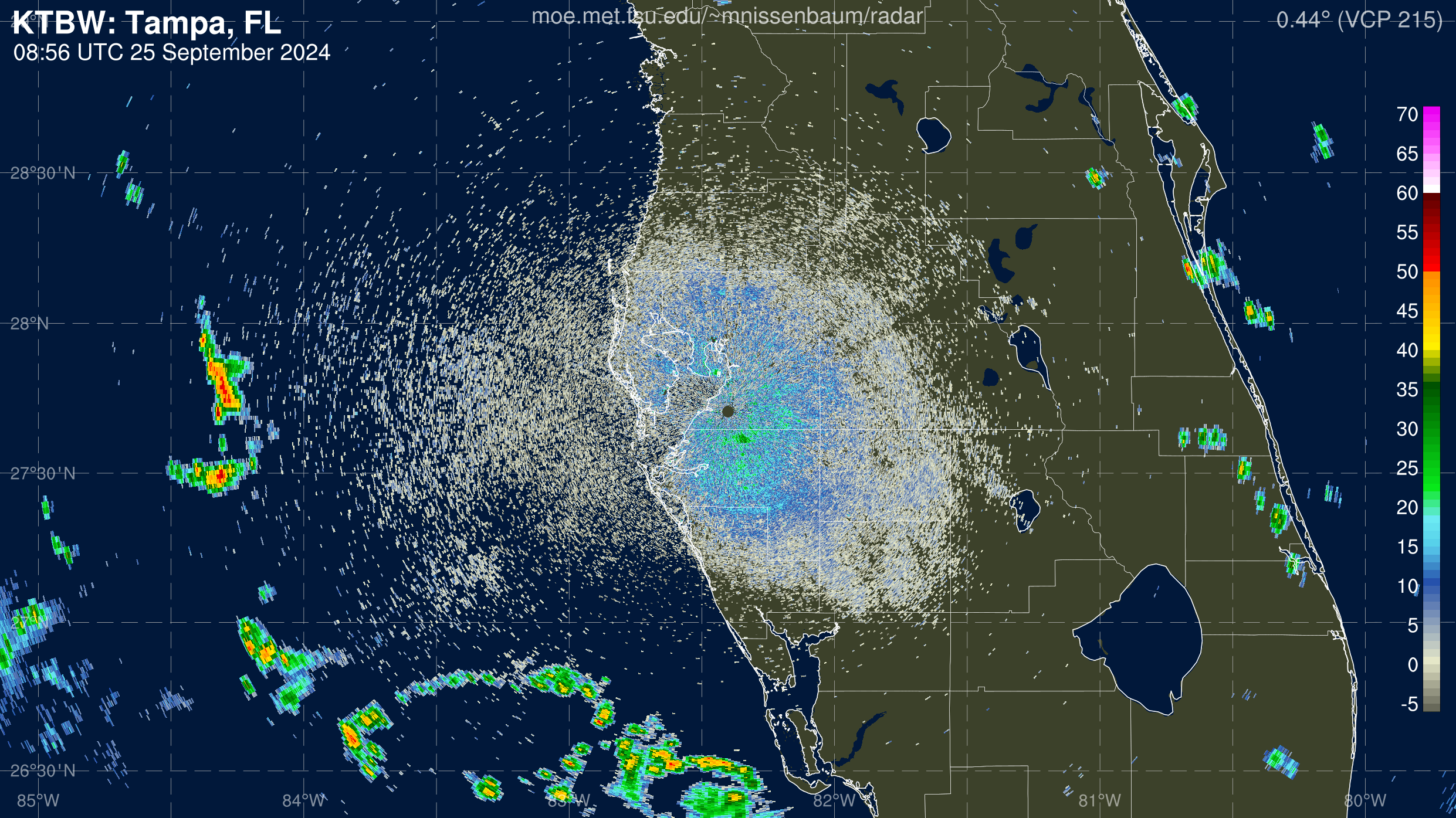Tampa Radar Recording of Helene (2024) Approach