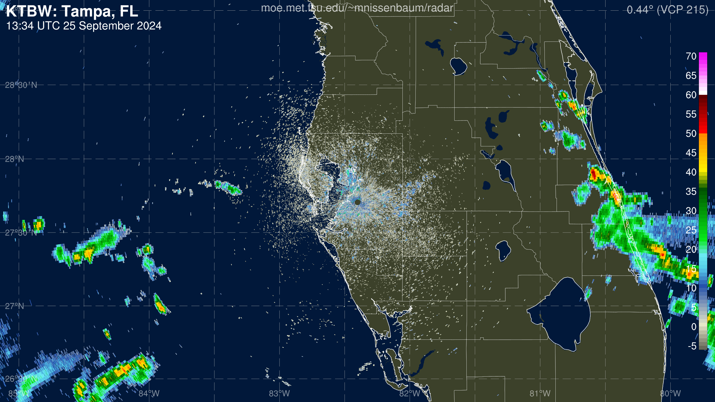 Tampa Radar Recording of Helene (2024) Approach