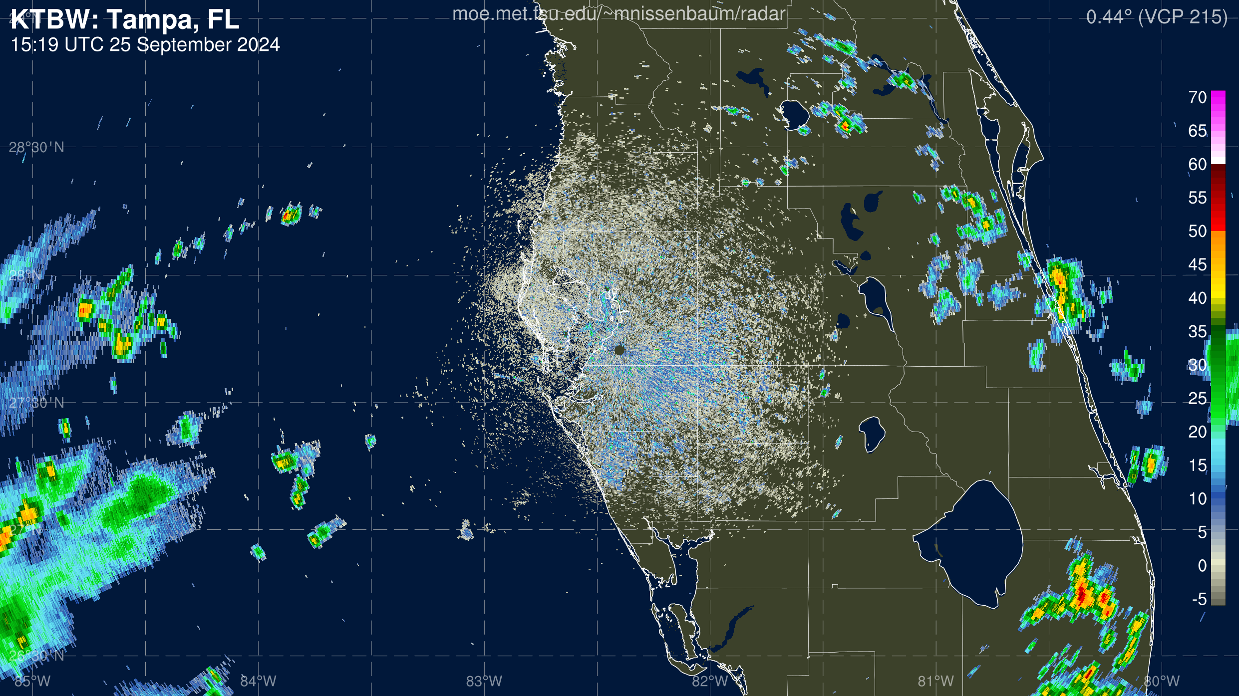 Tampa Radar Recording of Helene (2024) Approach