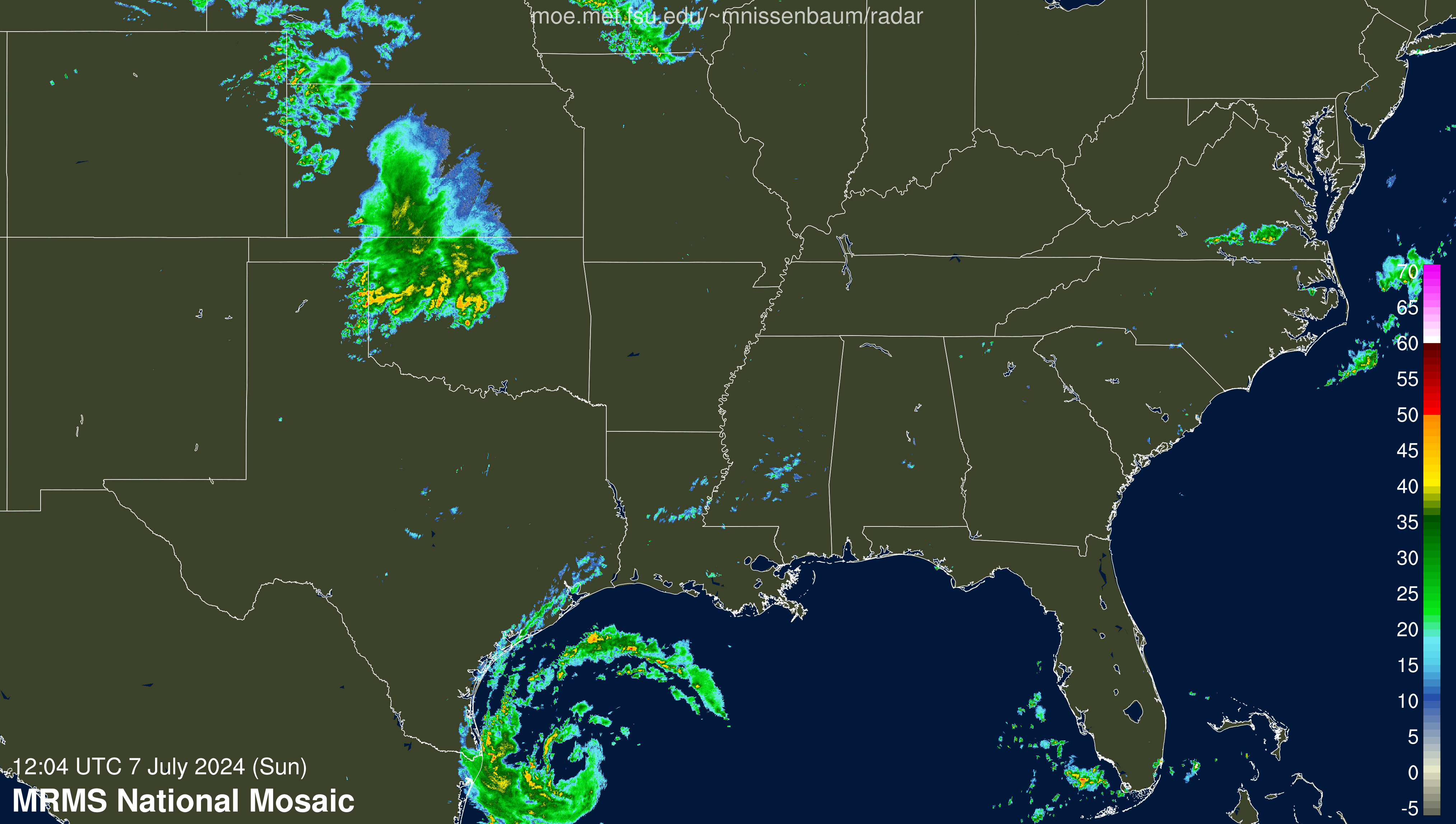 Radar Recording of Beryl (2024) Approach