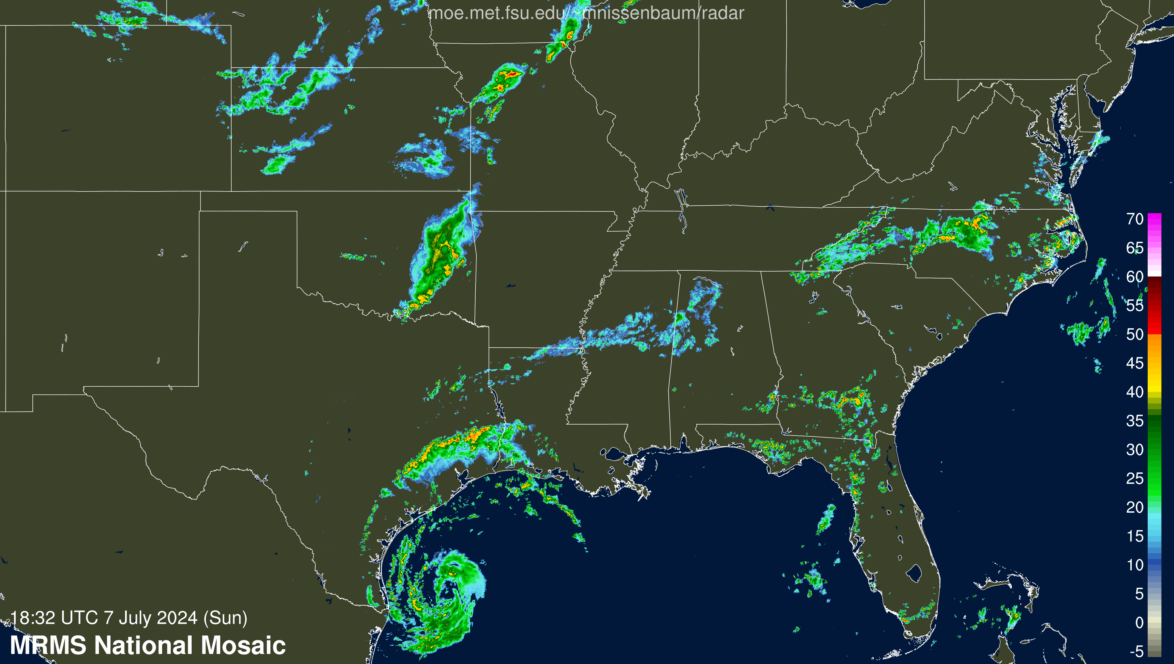 Radar Recording of Beryl (2024) Approach