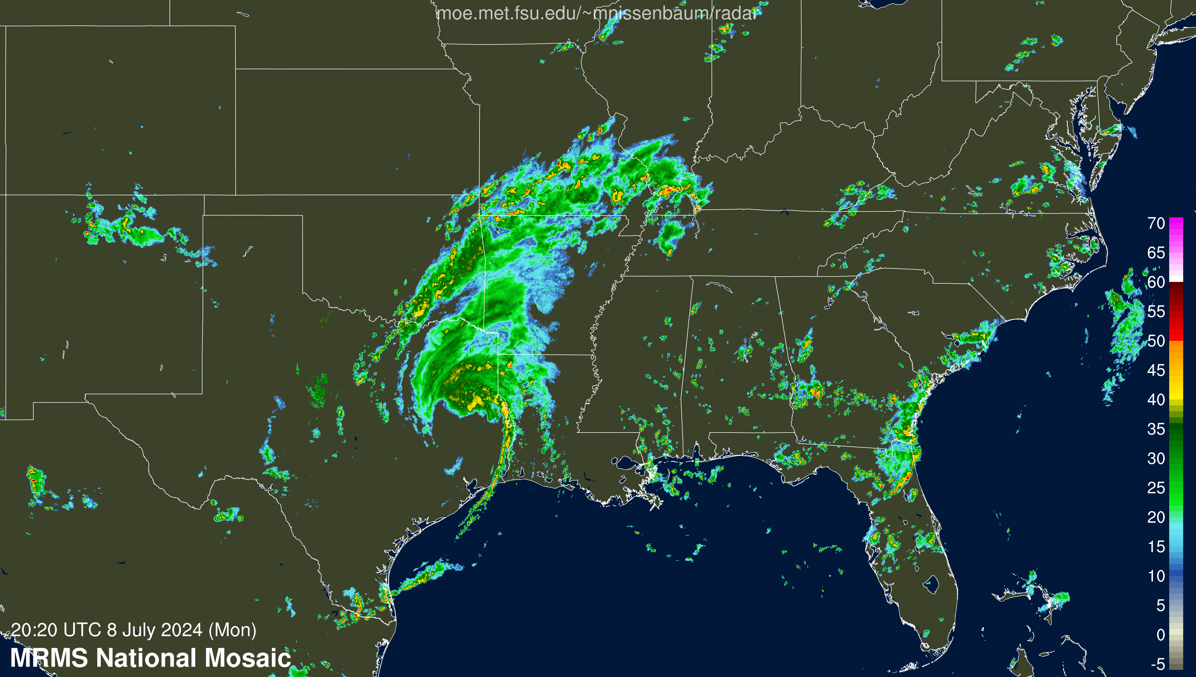 Radar Recording of Beryl (2024) Approach