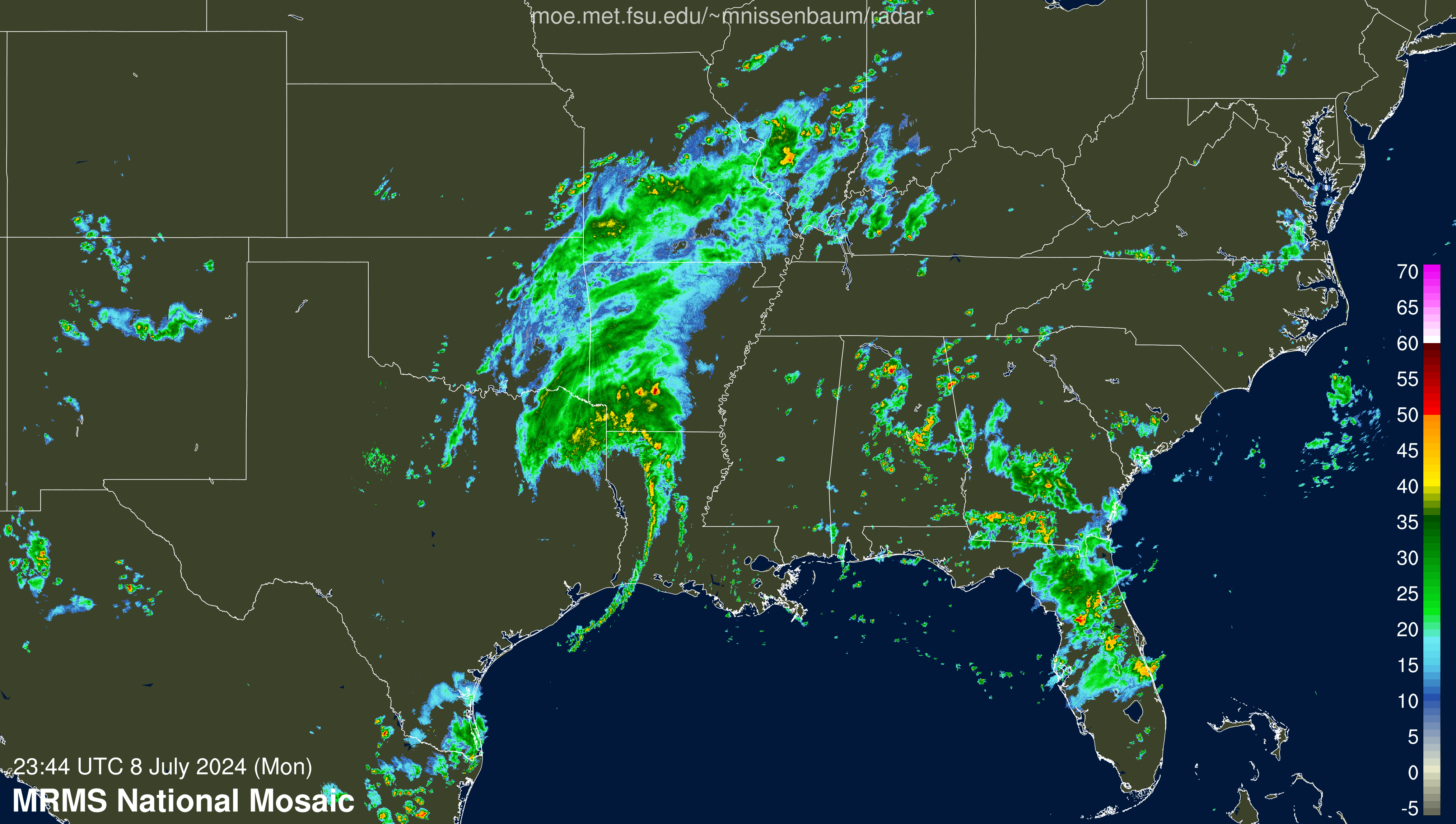 Radar Recording of Beryl (2024) Approach