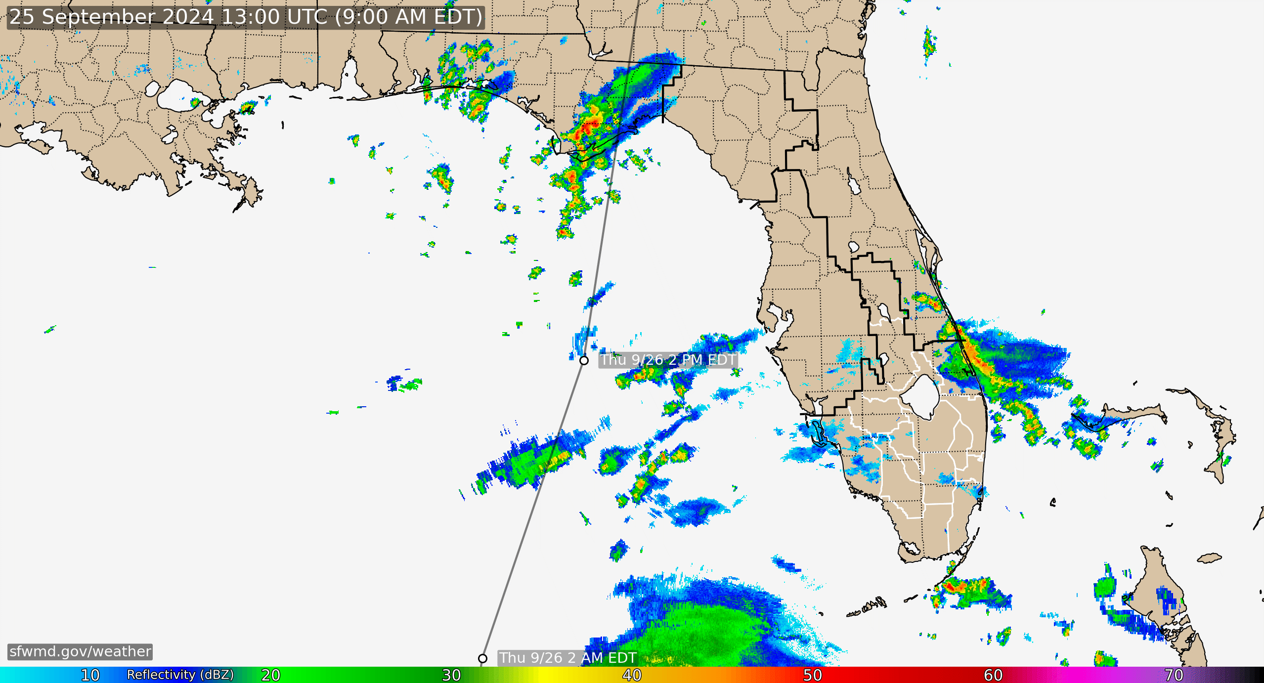 Florida Radar Recording From SFWMD for Helene (2024)