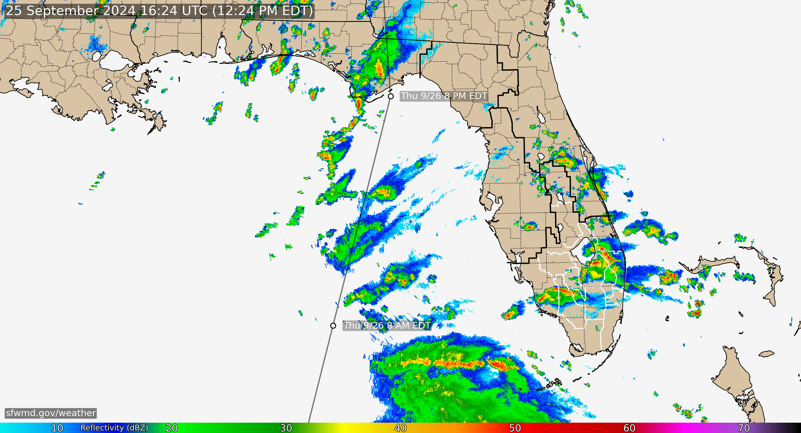 Florida Radar Recording From SFWMD for Helene (2024)