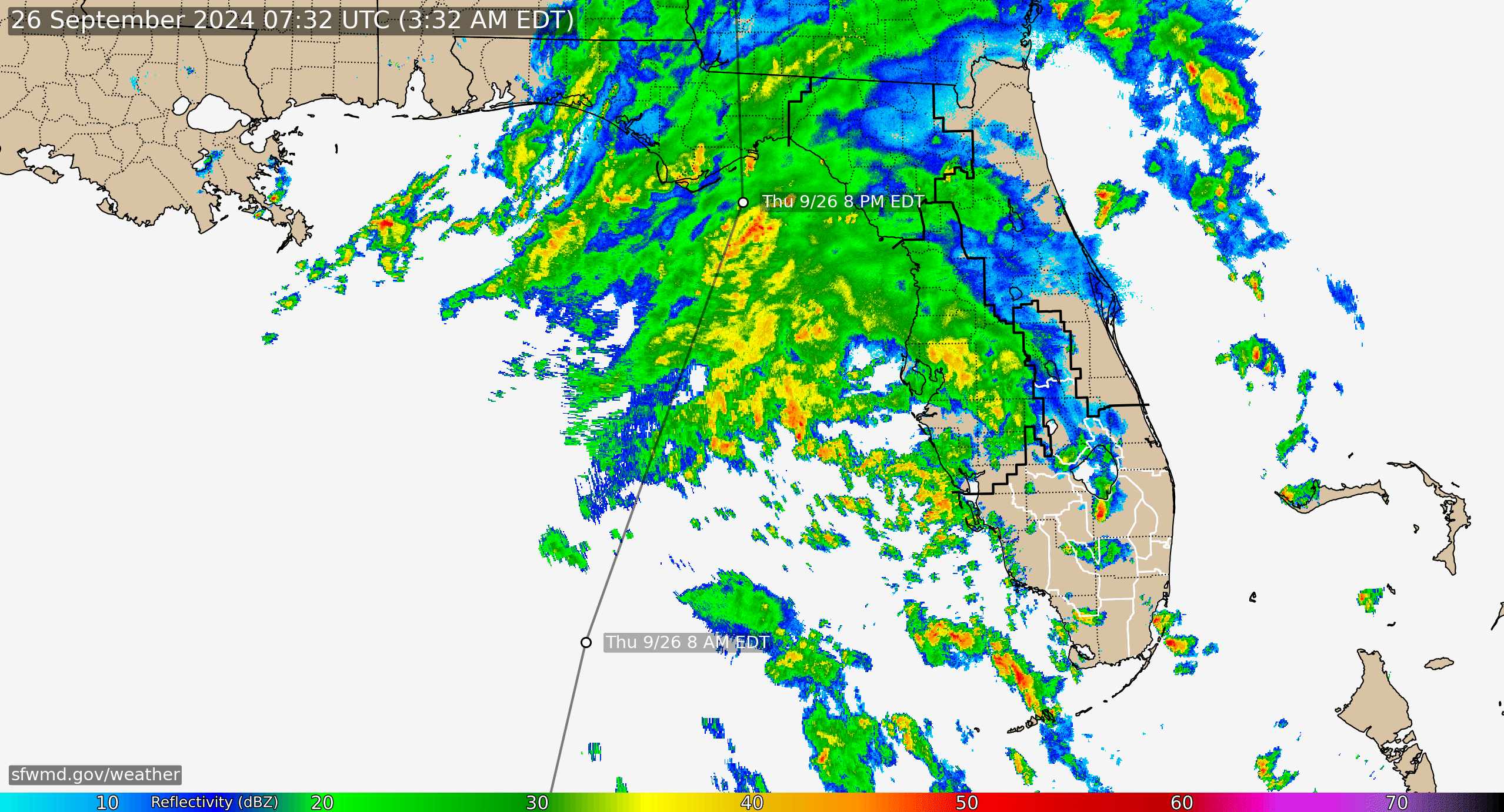 Florida Radar Recording From SFWMD for Helene (2024)