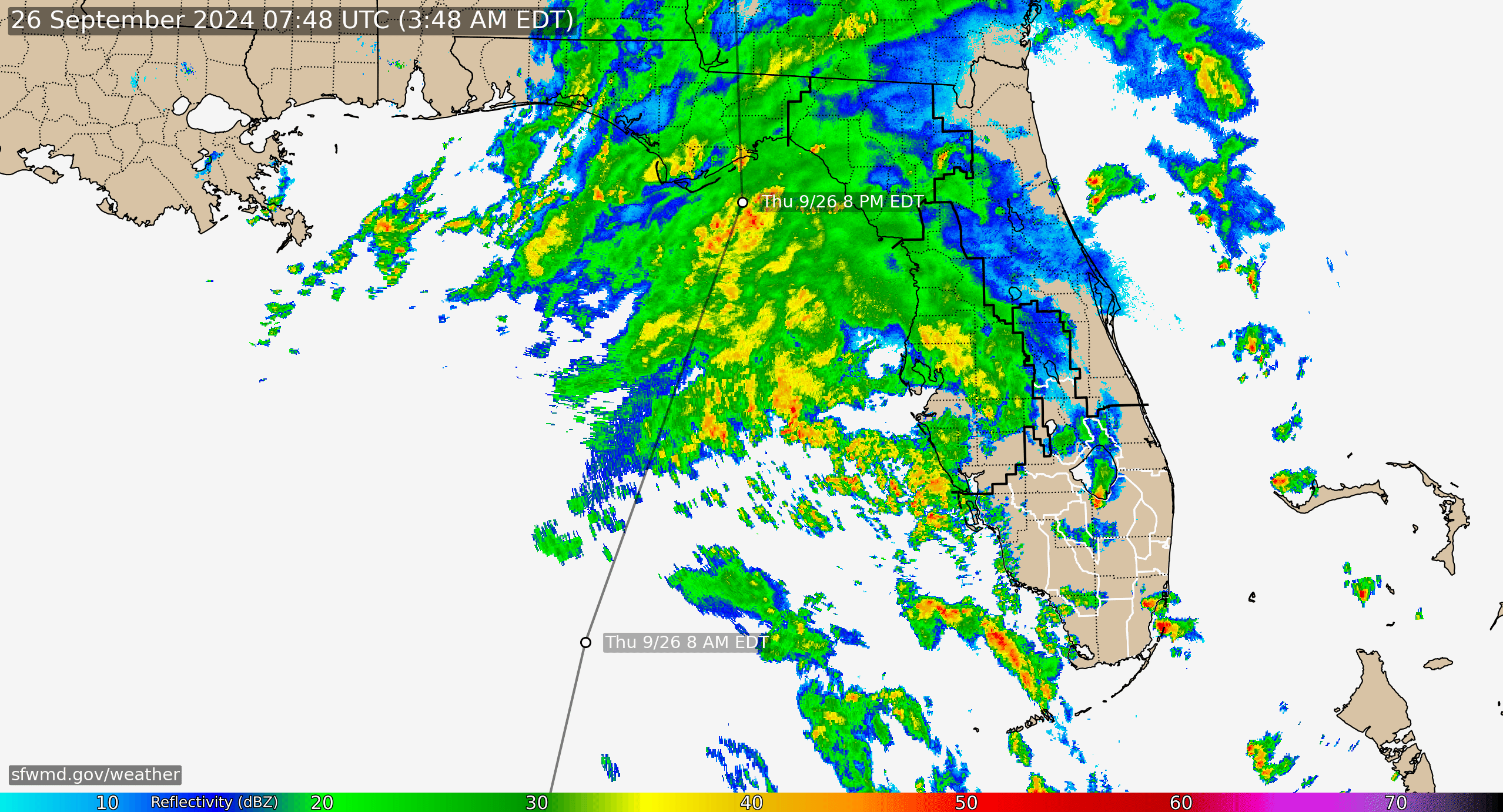 Florida Radar Recording From SFWMD for Helene (2024)
