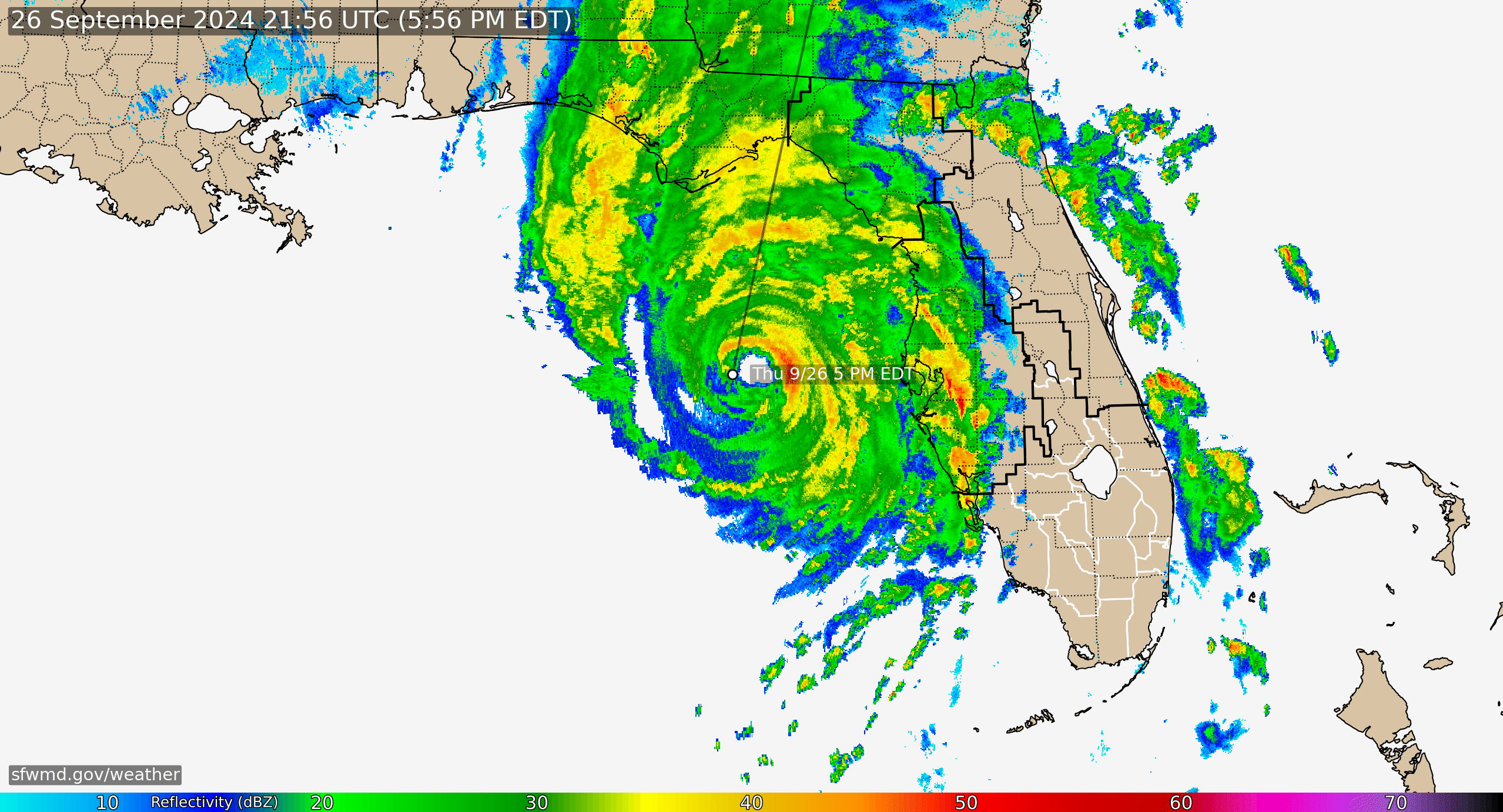 Florida Radar Recording From SFWMD for Helene (2024)