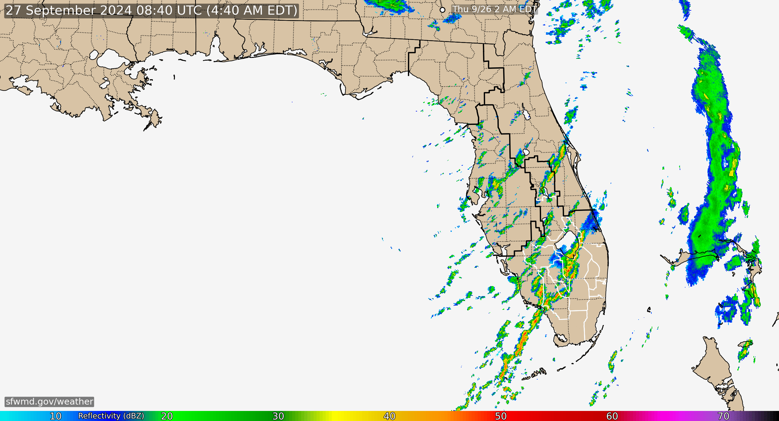 Florida Radar Recording From SFWMD for Helene (2024)