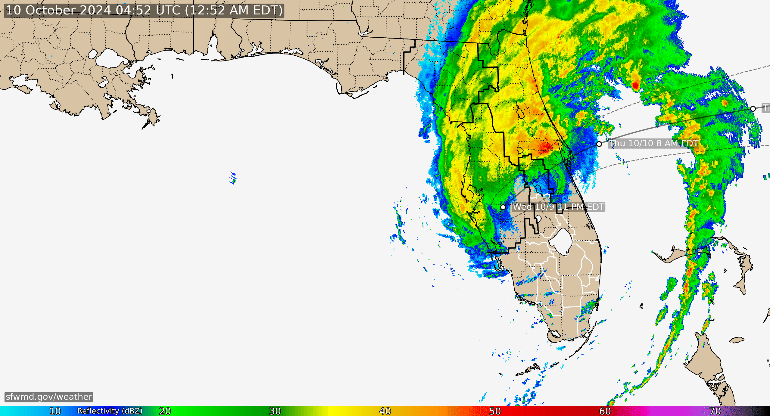 Florida Radar Recording From SFWMD for Milton (2024)