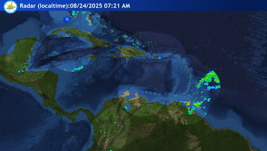 Caribbean Radar Mosaic Animation for 99L (August 2025)