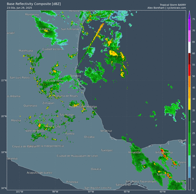 Mexico Radar Recording for Barry (2025)