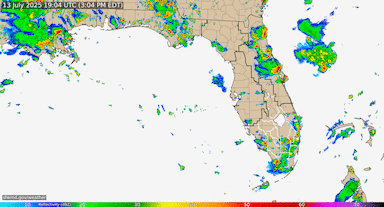 Florida Radar Recording From SFWMD for Invest 93L (July 2025)