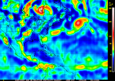 Vorticity Chart Invest 93L (July 2025)
